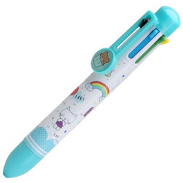 Jeux 2 momes Stylo à bille 8 couleurs assorties avec illustrations