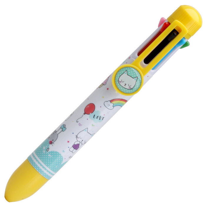 Jeux 2 momes Stylo à bille 8 couleurs assorties avec illustrations