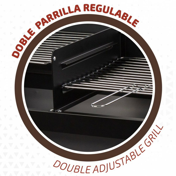 Aktive Barbecue au charbon de bois Noir 97 x 96 x 42 cm