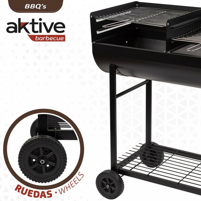 Aktive Barbecue au charbon de bois Noir 97 x 96 x 42 cm