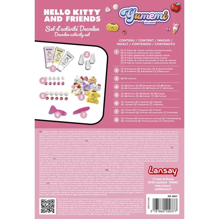 Lansay Kit de personnalisation de coque de téléphone Yumemi Hello Kitty - Set d'activité Decoden
