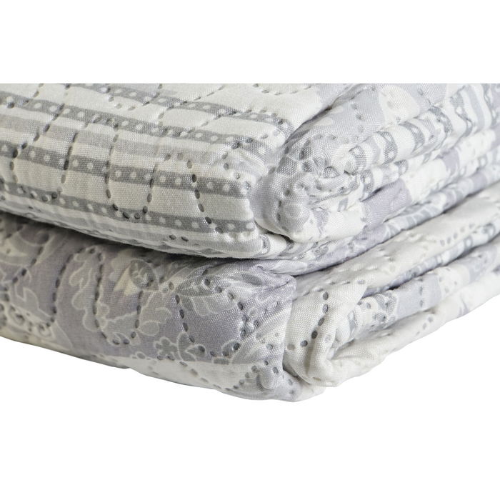 Couvre-lit DKD Home Decor Beige Gris Lit king size 270 x 270 x 1 cm