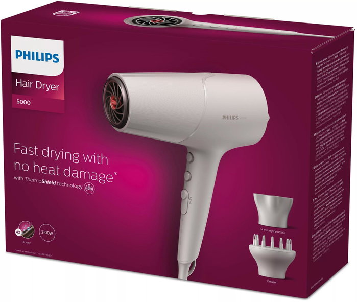 Philips Sèche-cheveux Série 5000 BHD501/20 Blanc Philips Sèche-cheveux Série 5000 BHD501/20 Blanc
