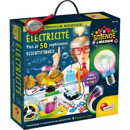 Lisciani Giochi Genius Science - Kit Jeu Scientifique Électricité pour Enfants avec 50 Expériences - Expérimentations avec Éléments Fournis
