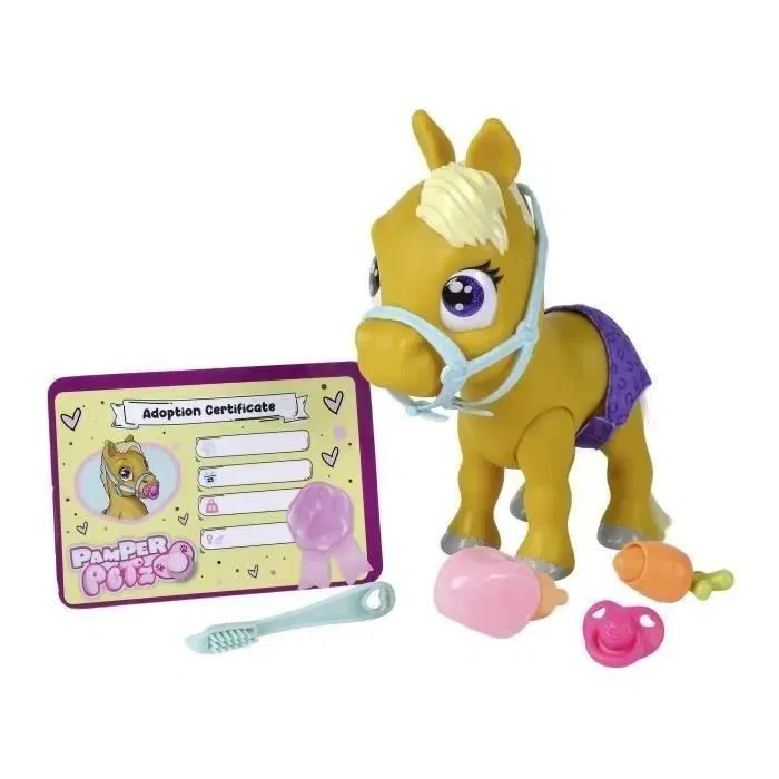 Simba Pamper Petz - Poney interactive avec accessoires inclus - Jouet pour enfant dès 3 ans - Boit et fait pipi - 24 cm