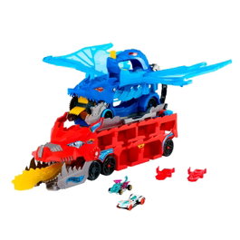 Hot Wheels Transporteur Dragon avec Attaque Double - Piste de Course et Garage - Jouet pour Enfants - Réf. Jbm72