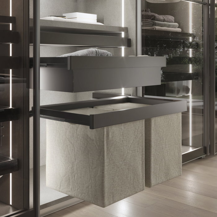 Emuca Panier Quartz Titane et Beige 418x320x400mm