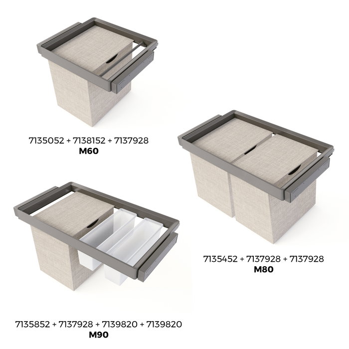 Emuca Panier Quartz Titane et Beige 418x320x400mm
