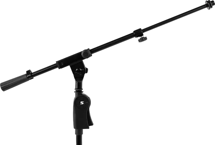 SBG Support Microphone Sol avec Trépied, Hauteur Réglable 1143-1765mm, Pliable Noir