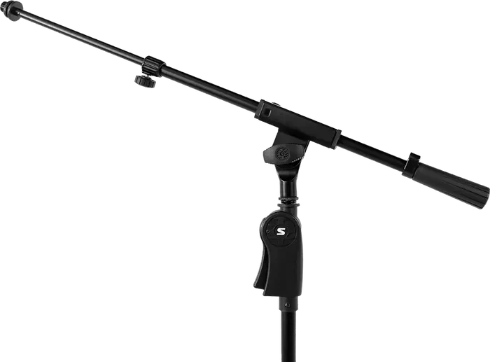 SBG Support Microphone Sol avec Trépied, Hauteur Réglable 1143-1765mm, Pliable Noir