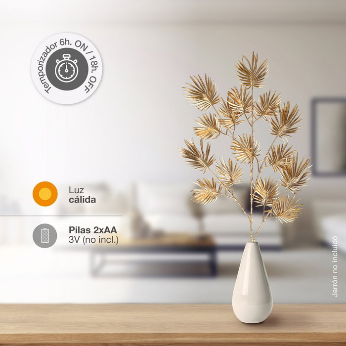 GSC Evolution Branche décorative LED feuilles de palmier dorées 0,75M lumière chaude