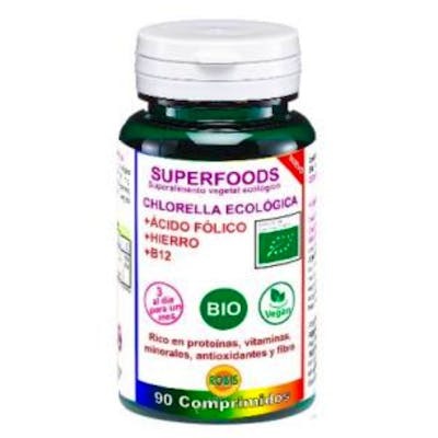 ROBIS Chlorella Superalimentos Bio 90 Gélules - Complément Alimentaire Bio avec Fer, Acide Folique et Vitamine B12 ROBIS Chlorella Superalimentos Bio 90 Gélules - Complément Alimentaire Bio avec Fer, Acide Folique et Vitamine B12