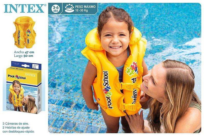 Intex - Gilet de natation gonflable pour enfant 50x47 cm, Taille 3-6 ans, PVC Intex - Gilet de natation gonflable pour enfant 50x47 cm, Taille 3-6 ans, PVC