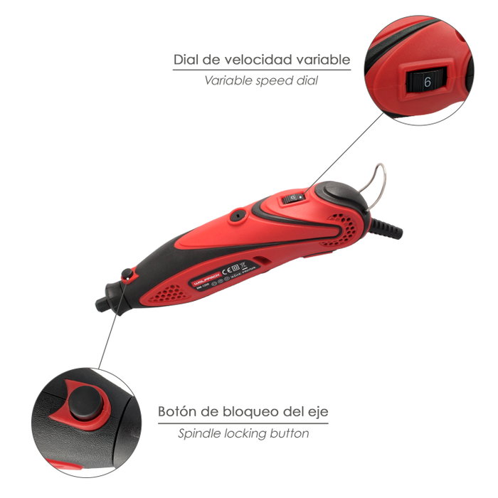 WOLFPACK LINEA PROFESIONAL Multi-outil 130W avec maletín et 210 accessoires WOLFPACK LINEA PROFESIONAL Multi-outil 130W avec maletín et 210 accessoires