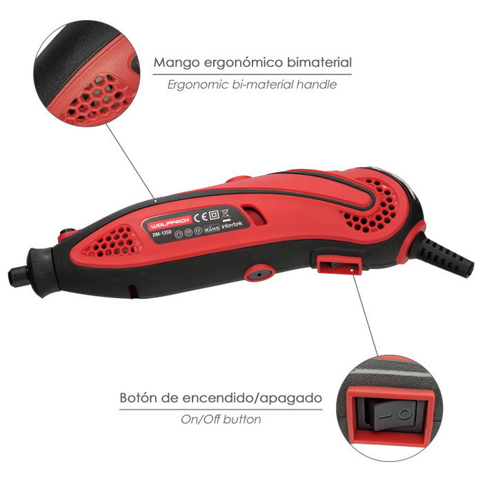WOLFPACK LINEA PROFESIONAL Multi-outil 130W avec maletín et 210 accessoires WOLFPACK LINEA PROFESIONAL Multi-outil 130W avec maletín et 210 accessoires