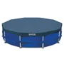 Intex Bâche de Protection pour Piscine Tubulaire Ronde, Bleu, Diamètre 4.57 m, Rabat et Corde Inclus