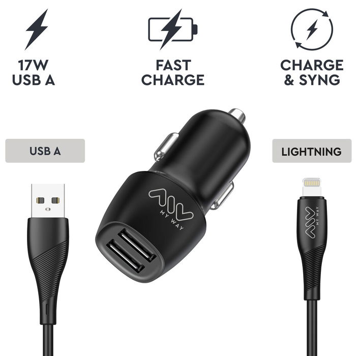Chargeur de voiture Myway Noir