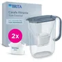 Brita Carafe filtrante Style Essential - Bleu minéral - 2,4 L - Compatible porte de réfrigérateur - Inclut 2 filtres MAXTRA PRO Pure Performance