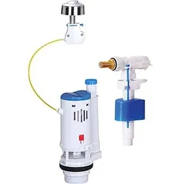 Rousseau - Kit Mécanisme WC avec Robinet Flotteur Latéral, 3/6 Litres, Certifié NF - Mécanisme Réglable en Laiton pour Réservoir WC Apparent