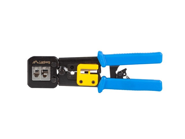 Lanberg Crimpadora Pass Through RJ45 RJ11 - Outil de Crimpage avec Trinquette et Couteaux Lanberg Crimpadora Pass Through RJ45 RJ11 - Outil de Crimpage avec Trinquette et Couteaux
