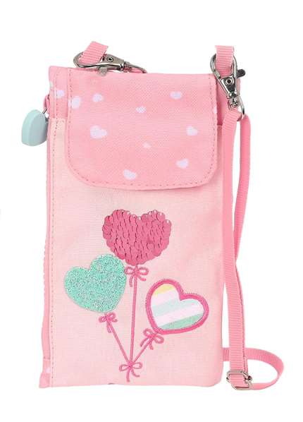 Safta Monedero Portamovil Reciclado Blackfit8 "Globitos" - Portefeuille Porte-téléphone 10x19 cm en Polyester Recyclé 300D - Rosa