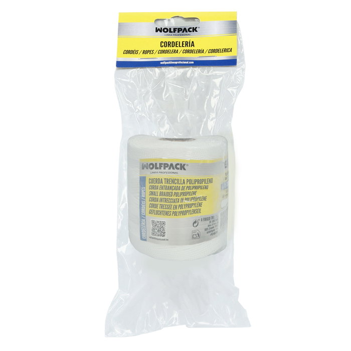WOLFPACK LINEA PROFESIONAL Corde tressée polypropylène blanche (bobine 200 mètres)