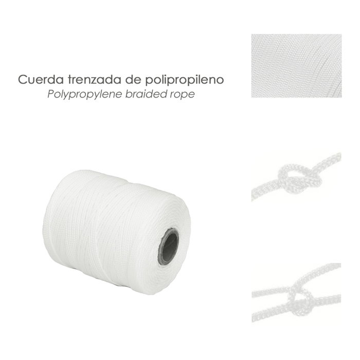WOLFPACK LINEA PROFESIONAL Corde tressée polypropylène blanche (bobine 200 mètres)