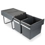 Emuca Recycle Poubelle de recyclage 2x15L Gris anthracite