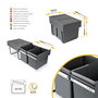 Emuca Recycle Poubelle de recyclage 2x15L Gris anthracite