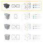 Emuca Recycle Poubelle de recyclage 2x15L Gris anthracite