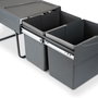 Emuca Recycle Poubelle de recyclage 2x15L Gris anthracite