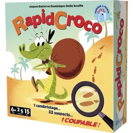 Asmodee - RapidCroco, jeu d'enquête 32 suspects 1 coupable, jeu de société pour adultes et enfants à partir de 6 ans, durée de jeu 15 min