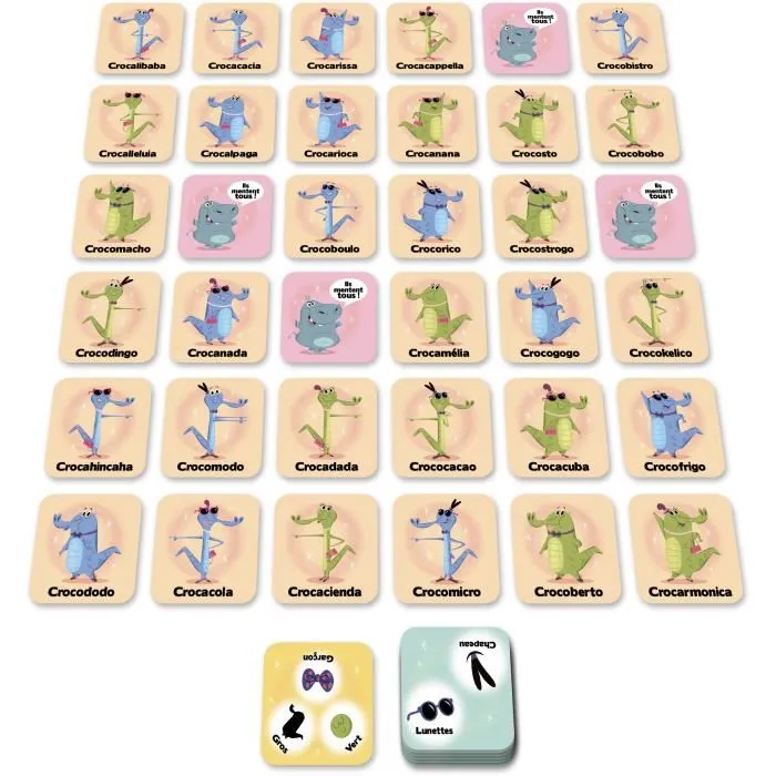 Asmodee - RapidCroco, jeu d'enquête 32 suspects 1 coupable, jeu de société pour adultes et enfants à partir de 6 ans, durée de jeu 15 min