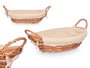Kipit Ceste Ovale avec Anses 40x14x26 cm Tissu Coton et Polyester Osier Naturel (Set de 24)