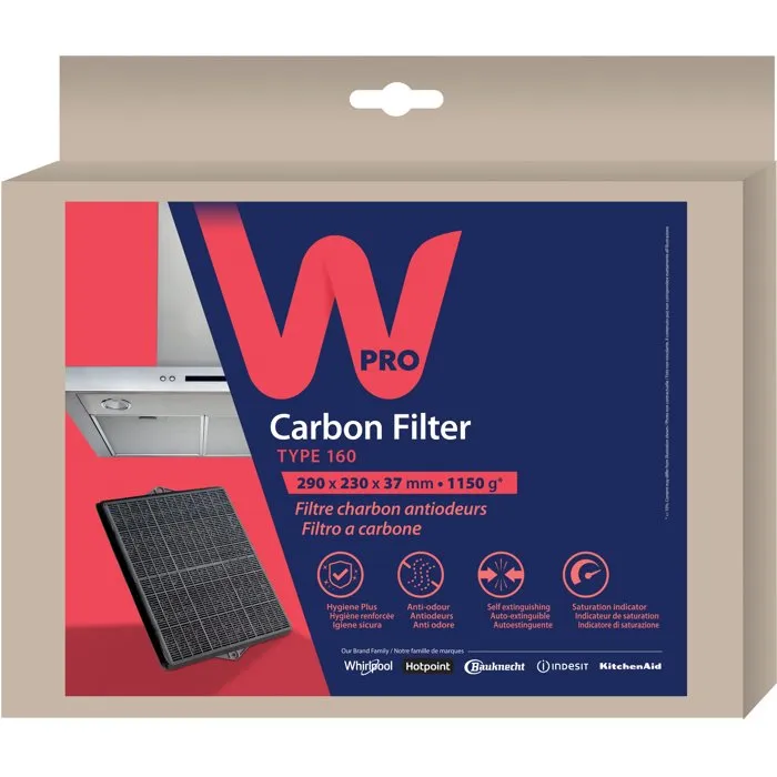 Wpro Filtre charbon hotte CHF007/2 anti-odeurs