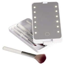 Cosmetic Club Miroir LED avec 5 Pinceaux de Maquillage