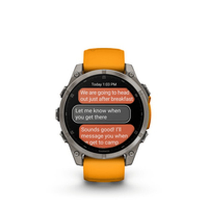 Garmin fenix 8 Sapphire - Montre connectée GPS - Réf. 010-02904-11 - Gris/Orange