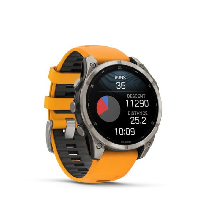 Garmin fenix 8 Sapphire - Montre connectée GPS - Réf. 010-02904-11 - Gris/Orange
