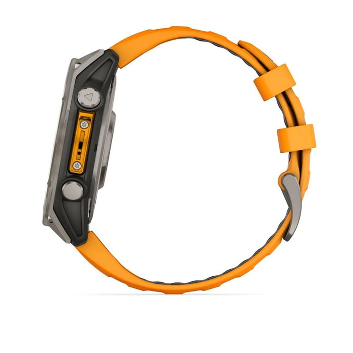 Garmin fenix 8 Sapphire - Montre connectée GPS - Réf. 010-02904-11 - Gris/Orange