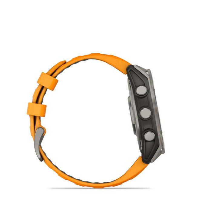 Garmin fenix 8 Sapphire - Montre connectée GPS - Réf. 010-02904-11 - Gris/Orange