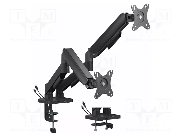 GEMBIRD Support d'attache pour moniteur x2, 17-32 pouces, noir GEMBIRD Support d'attache pour moniteur x2, 17-32 pouces, noir