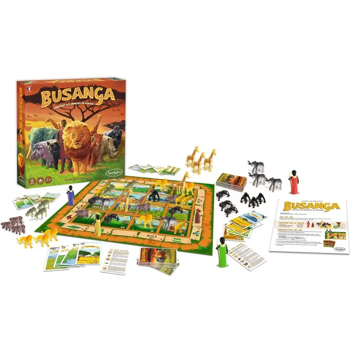 Sentosphere Busunga - Jeu de société stratégique et familial dès 7 ans - Aventure en savane africaine pour sauver 8 espèces en voie de disparition