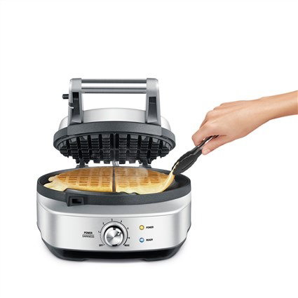 Sage SWM520BSS4EEU1 Gaufrier circulaire classique 'No-Mess' avec contrôle de cuisson, en acier inoxydable brossé