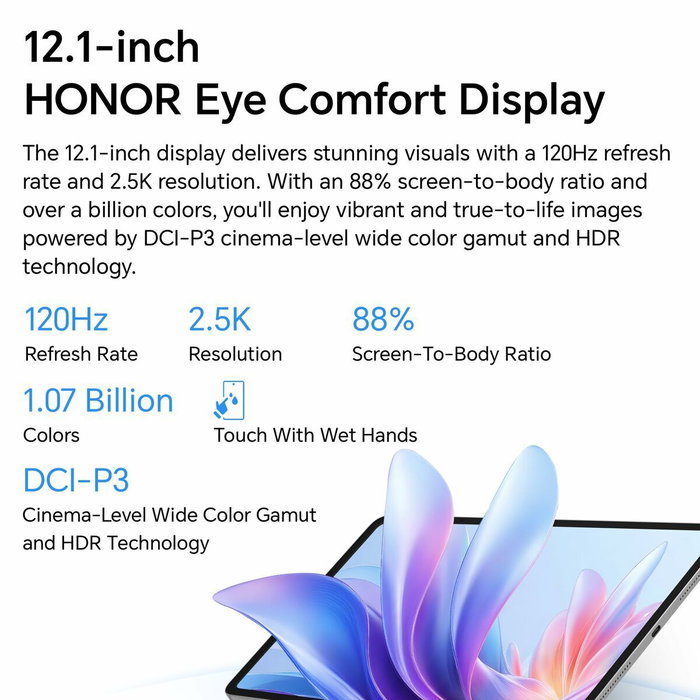 Tablette Honor 5301ANNU 12,1" Octa Core Qualcomm Snapdragon 7 Gen 3 8 GB RAM 256 GB Gris