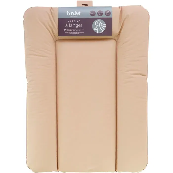 TINEO ESSENTIEL Matelas à langer en PVC couleur Noisette pour table à langer universelle, confortable et imperméable