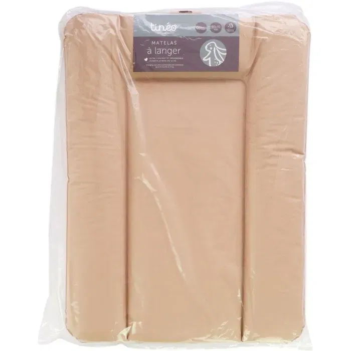 TINEO ESSENTIEL Matelas à langer en PVC couleur Noisette pour table à langer universelle, confortable et imperméable