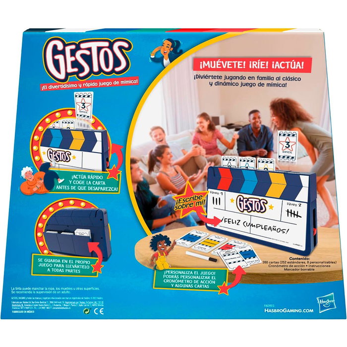 Hasbro Gestos Refresh F6421 - Jeu de société de mimes en espagnol pour enfants et adultes, à partir de 8 ans