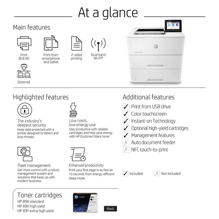 HP LaserJet Enterprise M507x Imprimante laser monochrome avec recto verso HP LaserJet Enterprise M507x Imprimante laser monochrome avec recto verso