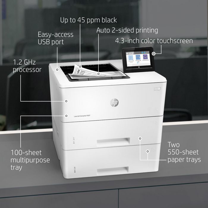 HP LaserJet Enterprise M507x Imprimante laser monochrome avec recto verso HP LaserJet Enterprise M507x Imprimante laser monochrome avec recto verso