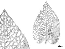 Giftdecor Décoration Murale Feuille Métal 40x26 cm Argenté (Set de 6)